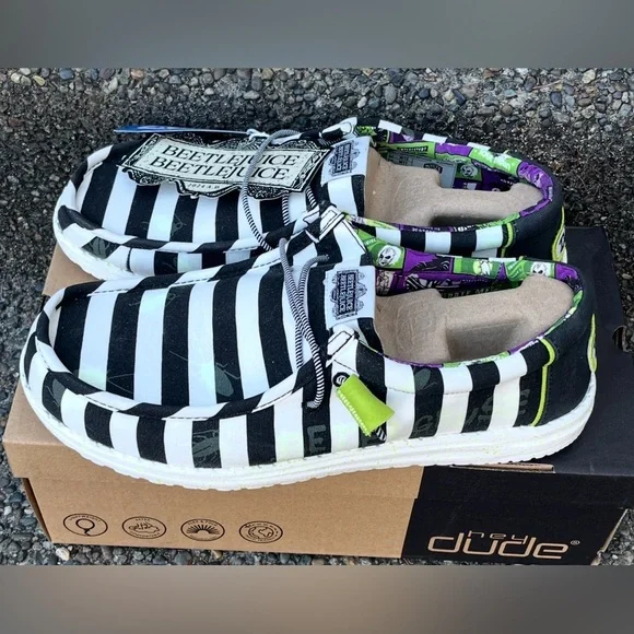 Hey Dude Wally Beetlejuice Mens Size 9-13 available HEYDUDE Wally Beetlejuice Beetlejuice Glow In The Dark  main image 2